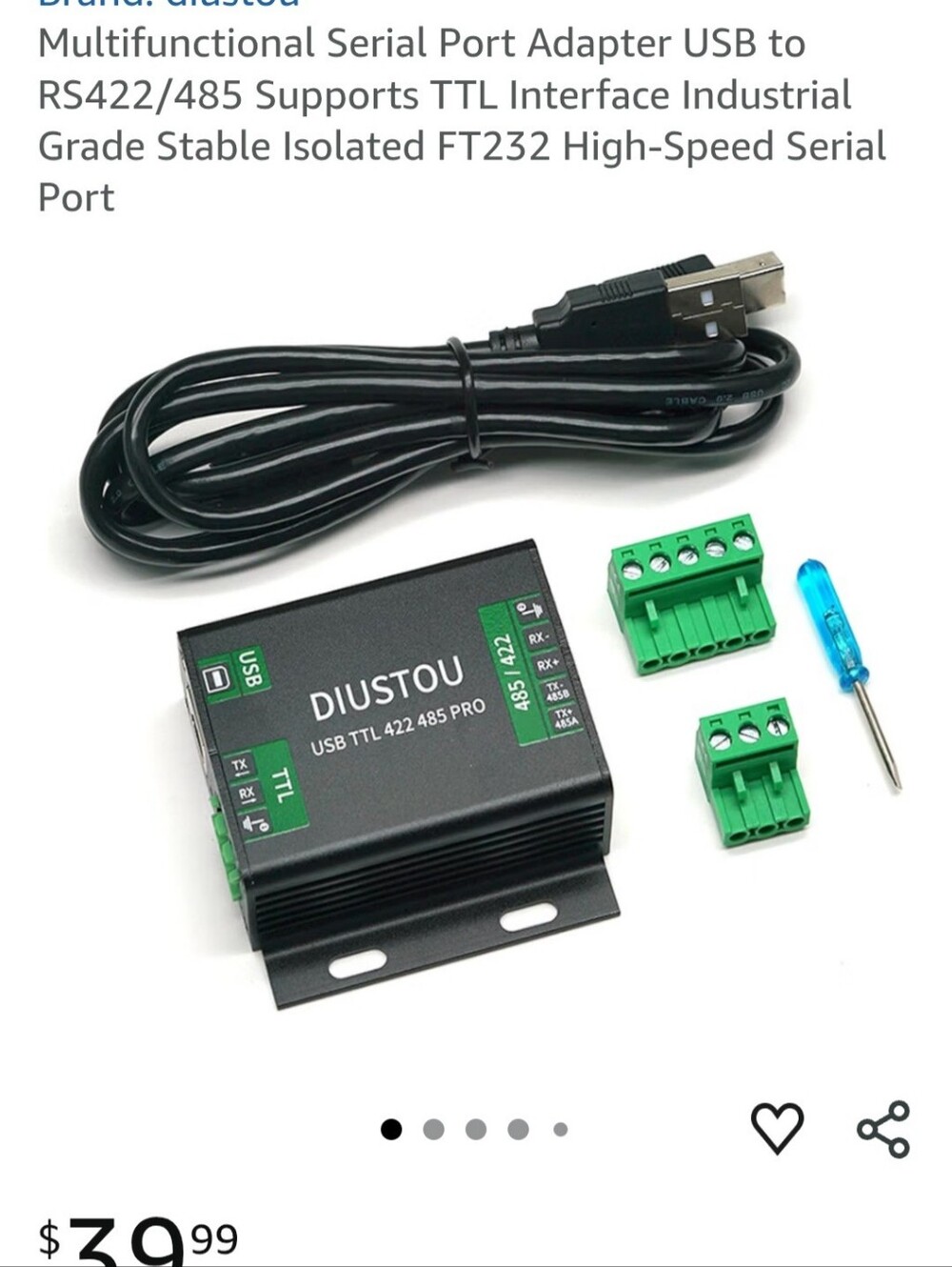 Multifunctional Serial Port Adapter USB to RS422/485
